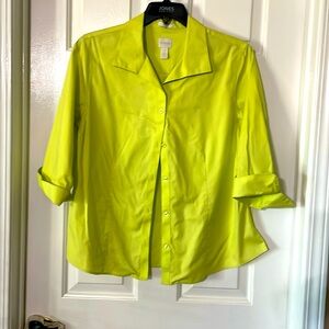 Chicos button up three quarter sleeve top